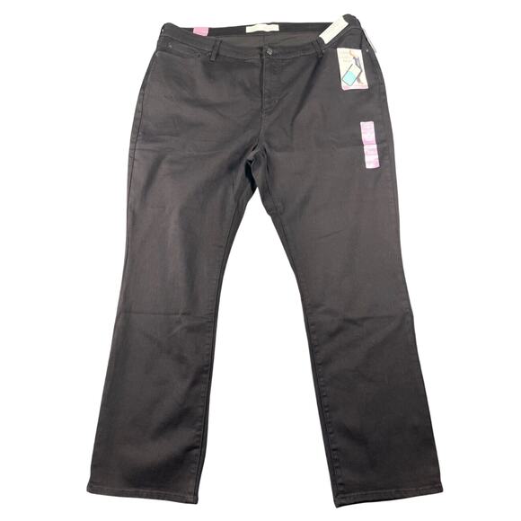 Levi Strauss Signature Gold Jeans Plus 24 Black Slimming Straight - Picture 1 of 5